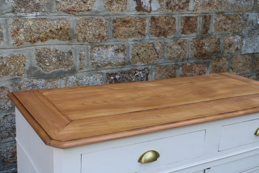 Buffet campagne ancien blanc cassé - Projet sur Mesure