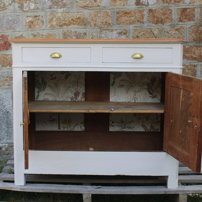 Buffet campagne ancien blanc cassé - Projet sur Mesure