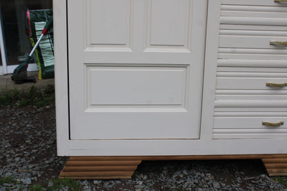 Armoire asymétrique en chêne massif – Style Art Déco revisité