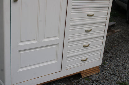 Armoire asymétrique en chêne massif – Style Art Déco revisité