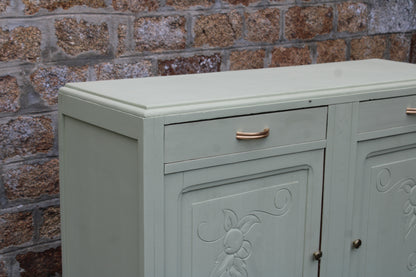 Buffet vintage Art Déco rénové • Vert Lézard Pure & Paint - VENDU