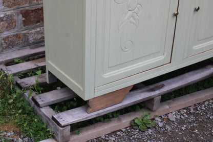 Buffet vintage Art Déco rénové • Vert Lézard Pure & Paint - VENDU