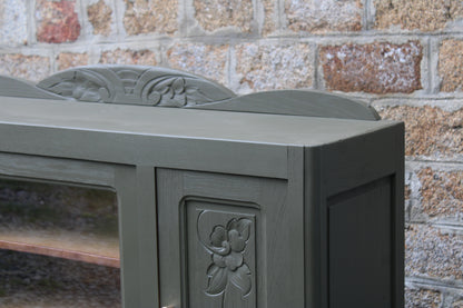 Buffet art déco vintage rénové kaki Barda – 141 cm