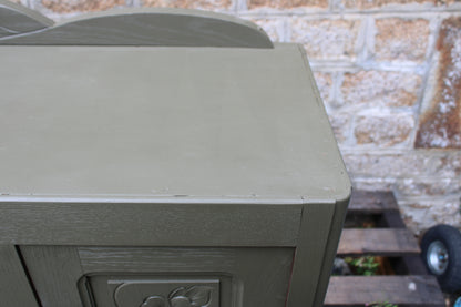 Buffet art déco vintage rénové kaki Barda – 141 cm