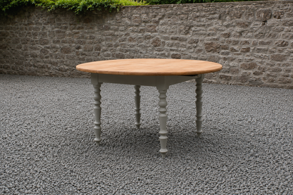 Table de ferme ronde à volets en bois massif – Ø 130 cm