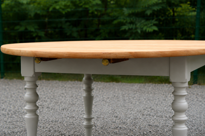Table de ferme ronde à volets en bois massif – Ø 130 cm