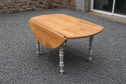 Table de ferme ronde à volets en bois massif – Ø 130 cm