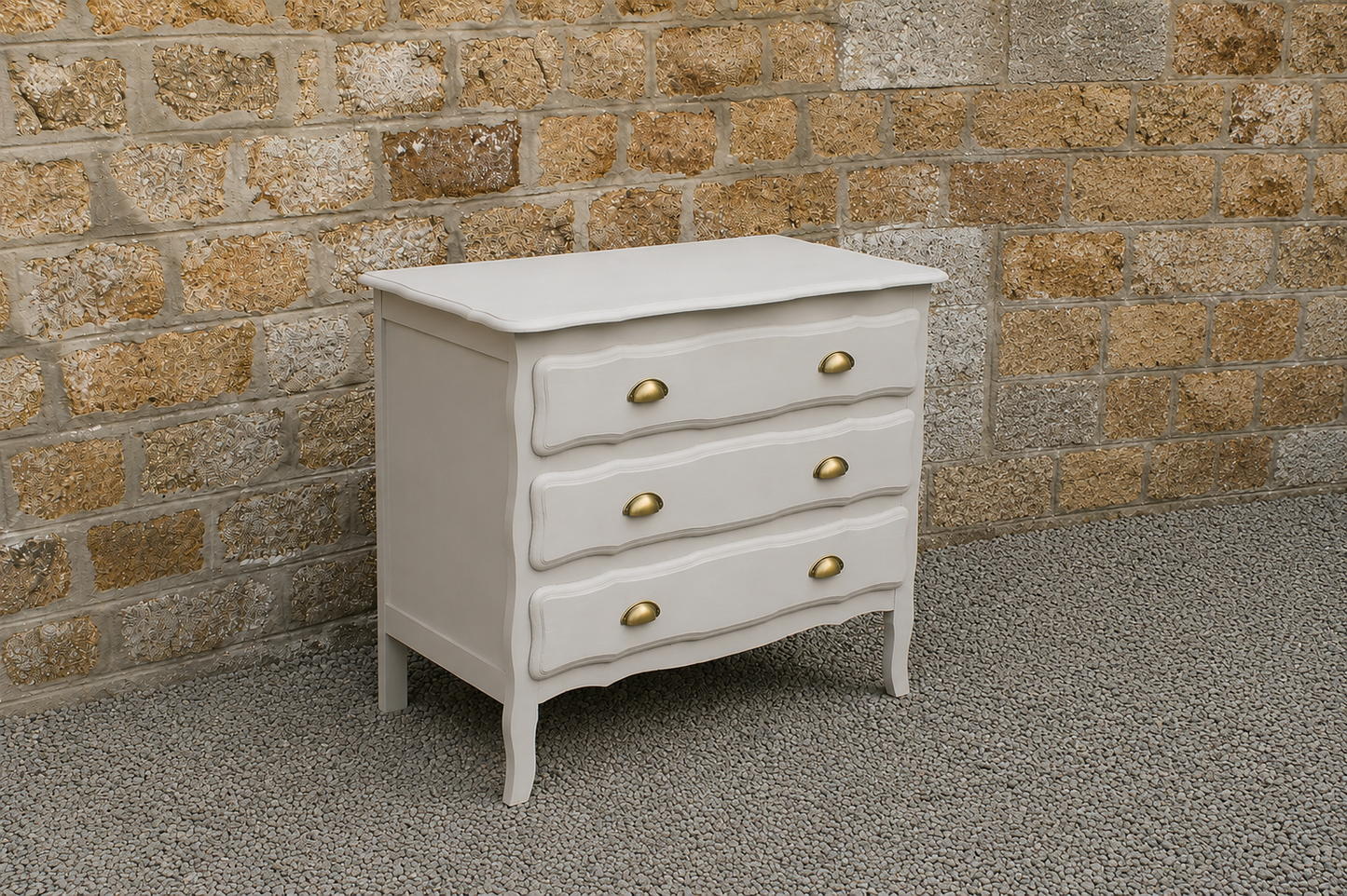 Commode vintage rénovée Greige Galuchat – Style campagne chic