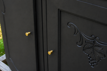 Buffet art déco 3 portes noir – Marbre d'origine - VENDU