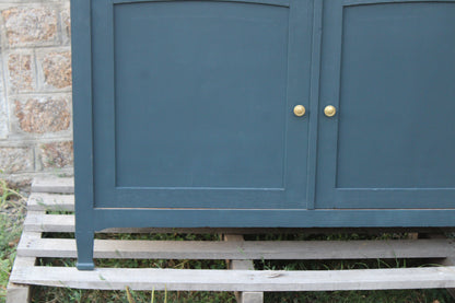 Buffet ancien type parisien rénové bleu & bois - VENDU
