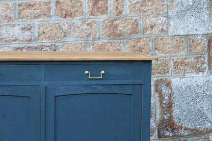 Buffet ancien type parisien rénové bleu & bois - VENDU