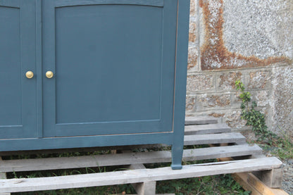 Buffet ancien type parisien rénové bleu & bois - VENDU