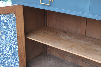 Buffet ancien type parisien rénové bleu & bois - VENDU