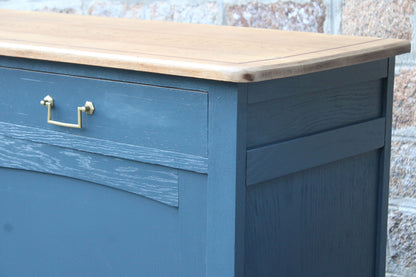 Buffet ancien type parisien rénové bleu & bois - VENDU