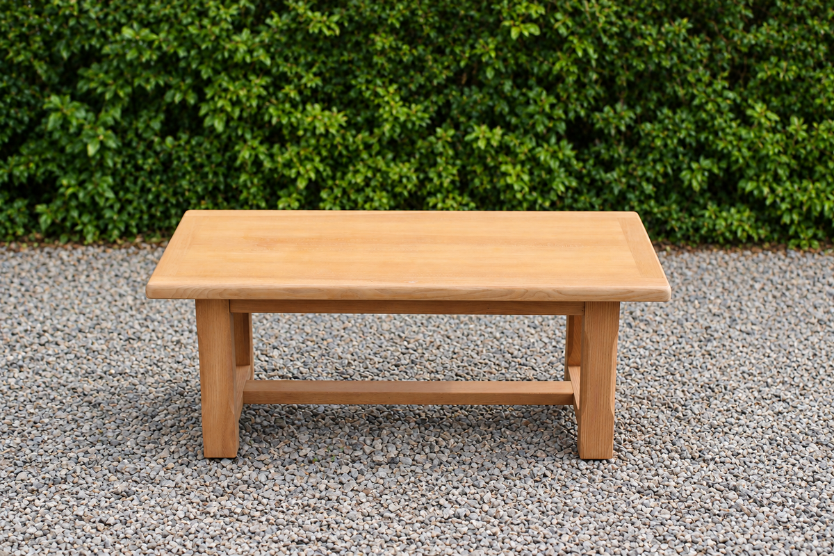 Table basse vintage en chêne style table de ferme – bois naturel – VENDU