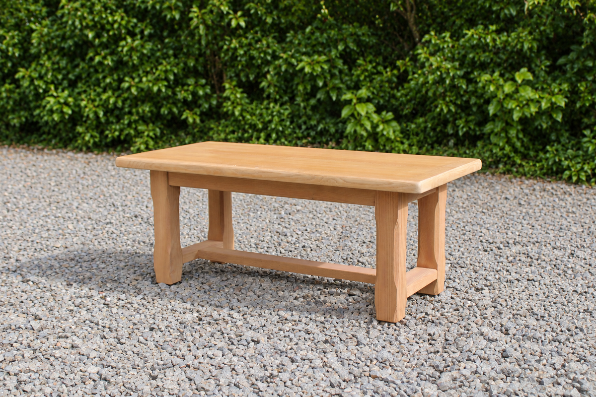 Table basse vintage en chêne style table de ferme – bois naturel – VENDU