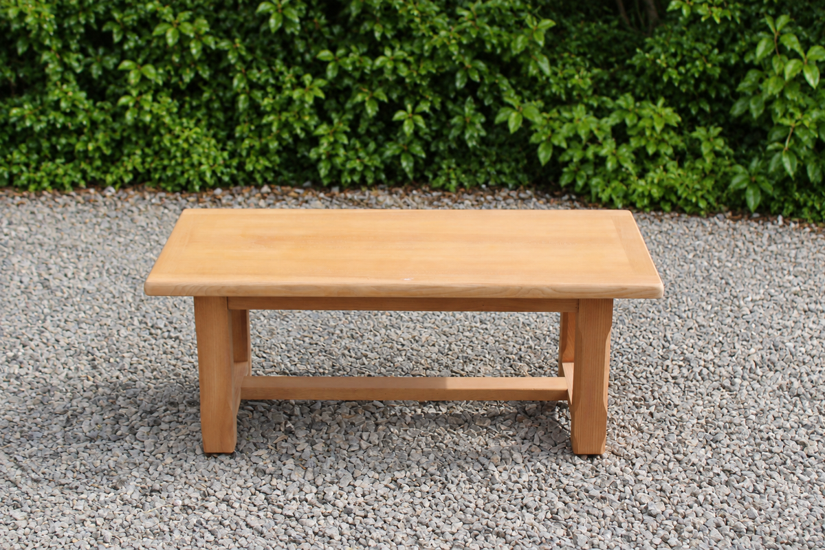 Table basse vintage en chêne style table de ferme – bois naturel – VENDU