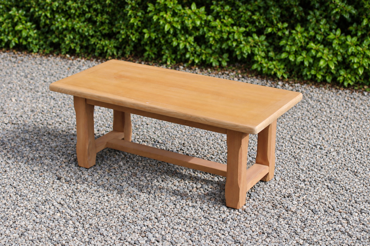 Table basse vintage en chêne style table de ferme – bois naturel – VENDU