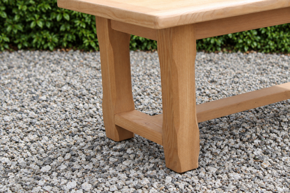 Table basse vintage en chêne style table de ferme – bois naturel – VENDU