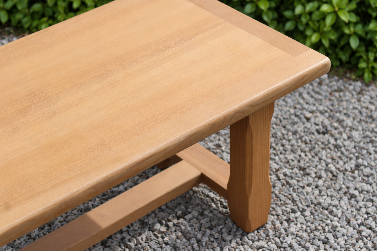 Table basse vintage en chêne style table de ferme – bois naturel – VENDU