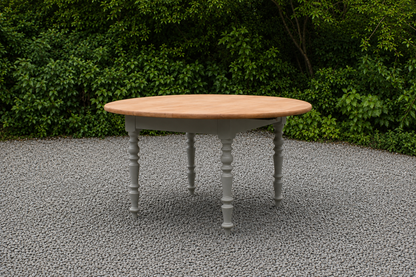 Table de ferme ronde à volets en bois massif – Ø 130 cm