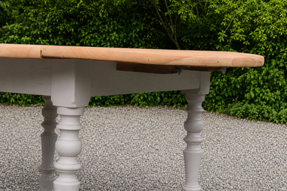 Table de ferme ronde à volets en bois massif – Ø 130 cm