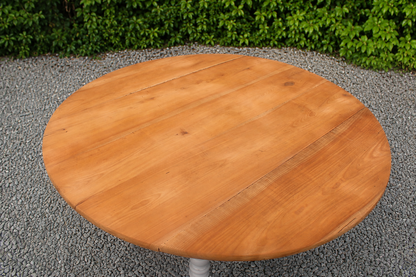 Table de ferme ronde à volets en bois massif – Ø 130 cm