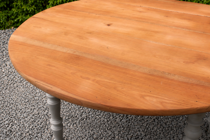 Table de ferme ronde à volets en bois massif – Ø 130 cm