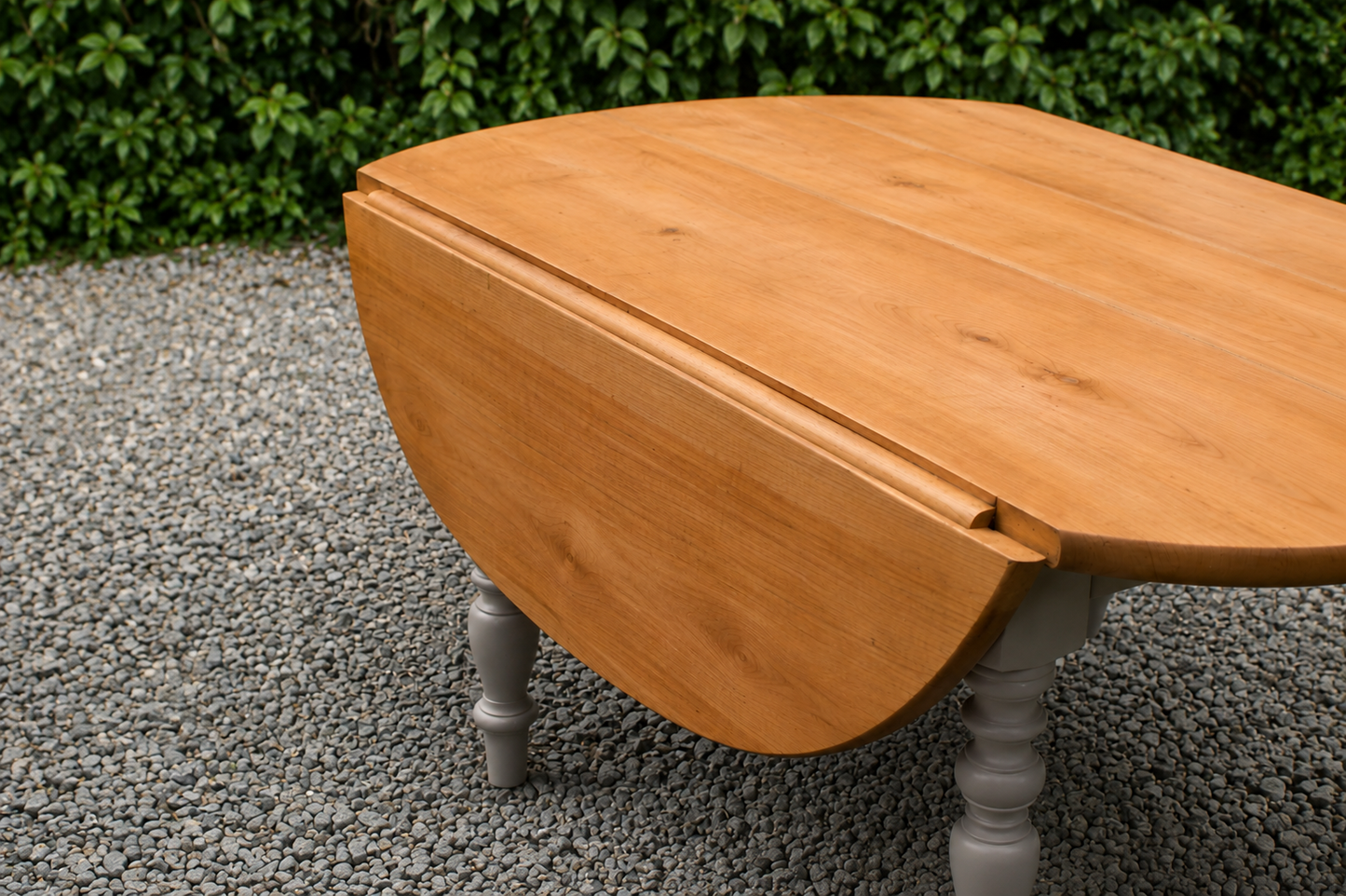Table de ferme ronde à volets en bois massif – Ø 130 cm