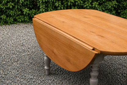 Table de ferme ronde à volets en bois massif – Ø 130 cm