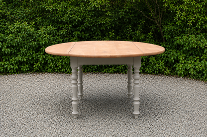 Table de ferme ronde à volets en bois massif – Ø 130 cm