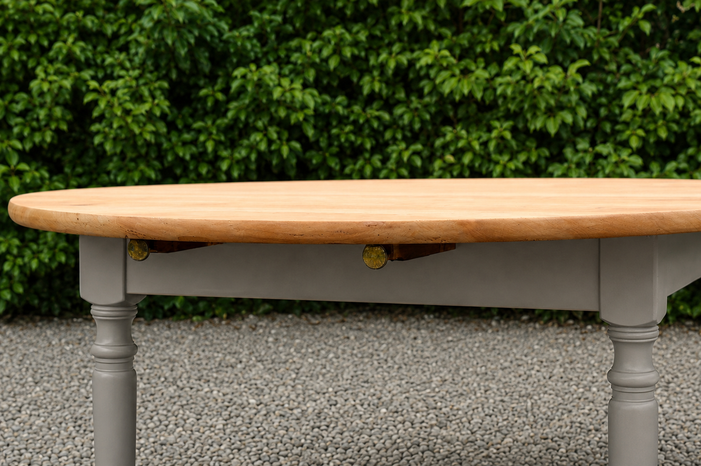 Table de ferme ronde à volets en bois massif – Ø 130 cm