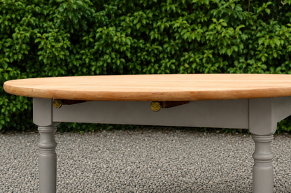 Table de ferme ronde à volets en bois massif – Ø 130 cm