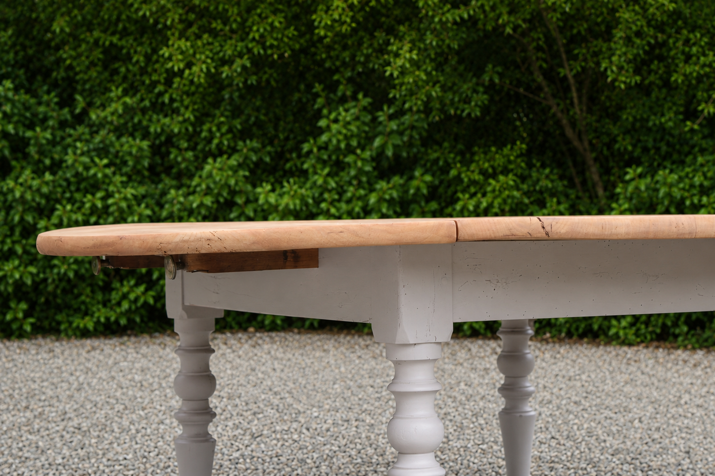Table de ferme ronde à volets en bois massif – Ø 130 cm