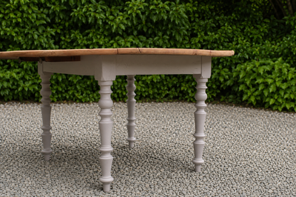 Table de ferme ronde à volets en bois massif – Ø 130 cm
